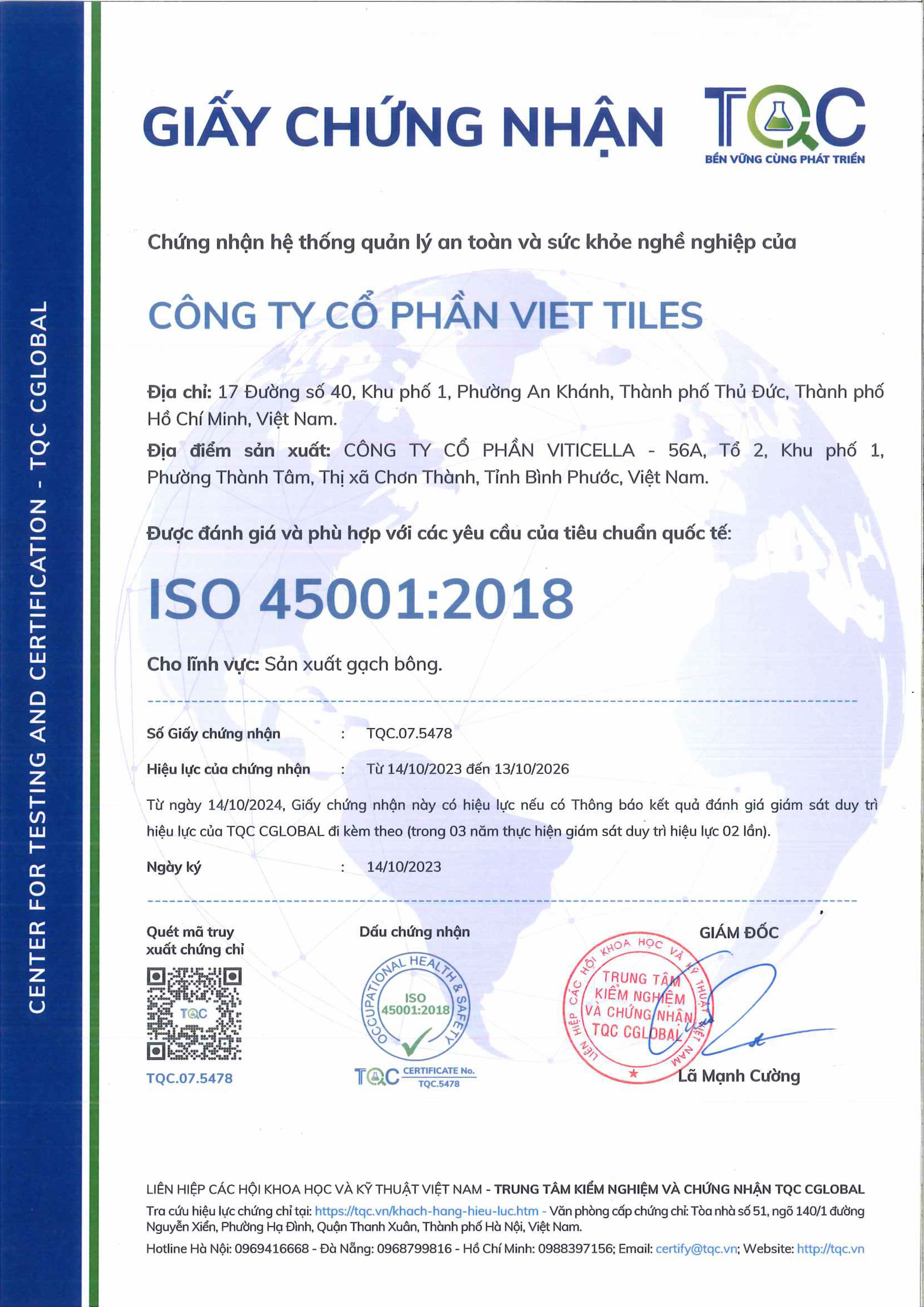 F24.HL.10-CHỨNG NHẬN HT QL AT & SK ISO 45001-2018-TQC.07.5478